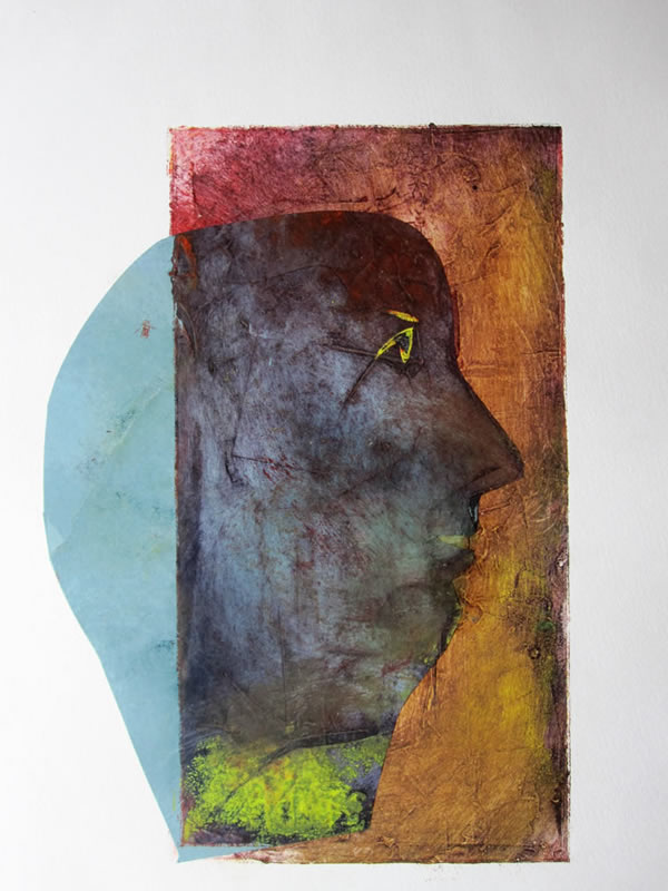 Maria Kiess - Kopf mit blau